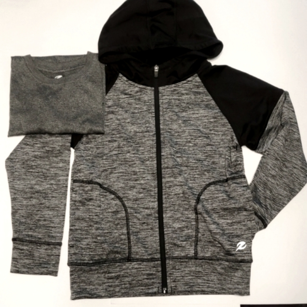 Youth Energy Zone, Zip Up Hoodie, Black & Gray, Tee Free w Purchase.